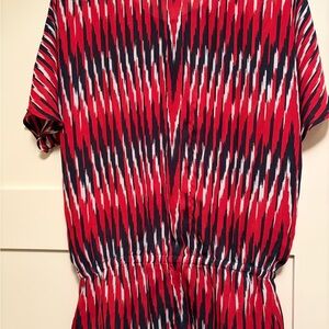 Michael Kors Red and Black Striped Dress